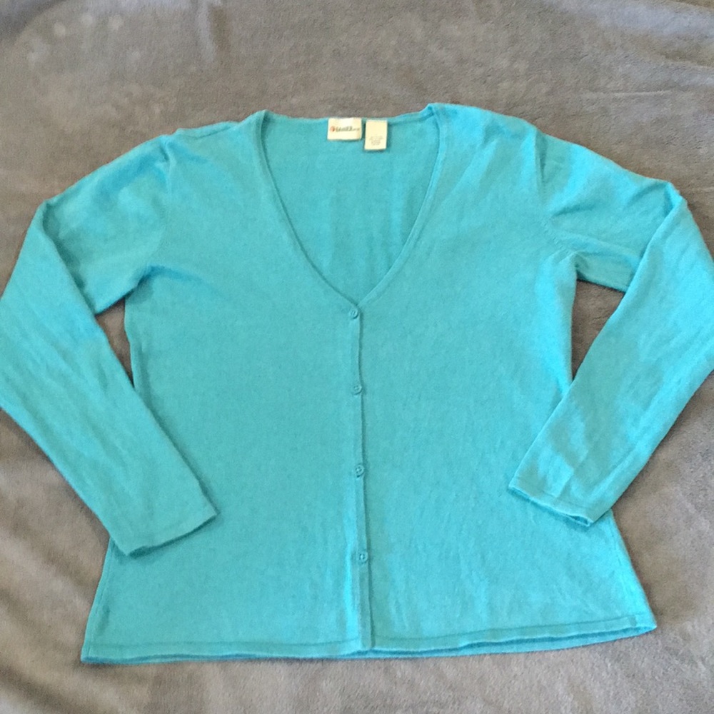 3/$15 Gander mtn teal cardigan size L